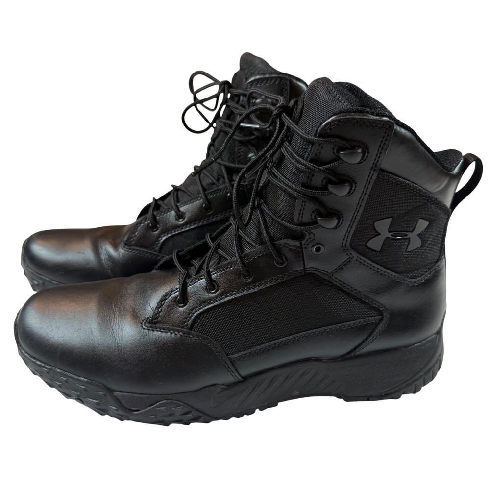 Under Armour Mens Stellar G2 Tactical Boots Black Leather Duty 1268951-001 12